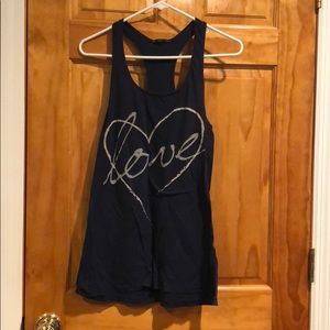 Love tank top in navy
